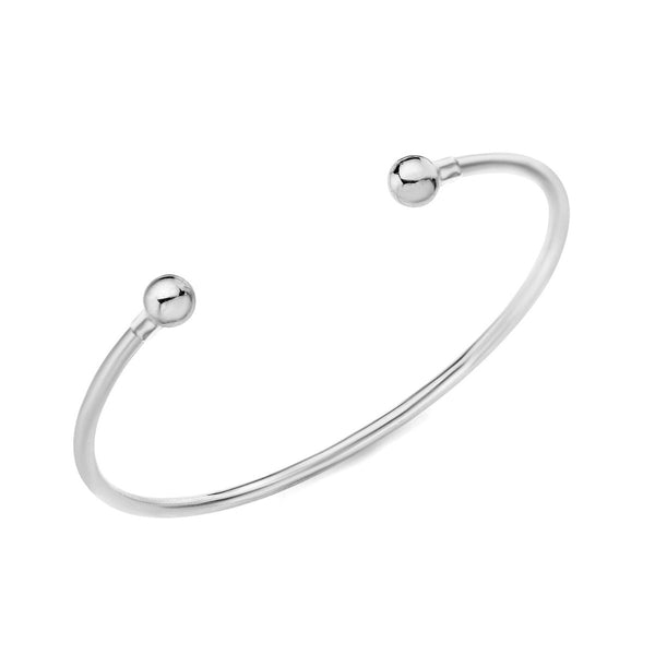 9K White Gold Plain Torque Bangle