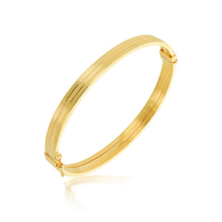 9K Yellow Gold Triple Row Textured Bangle