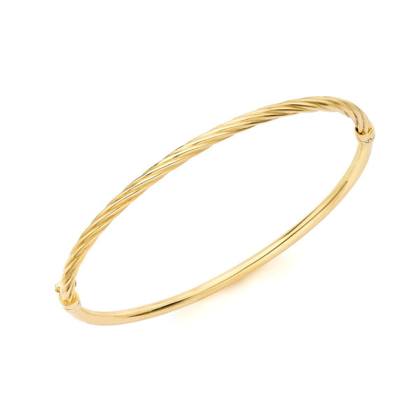 9K Yellow Gold Half Twist Bangle Large