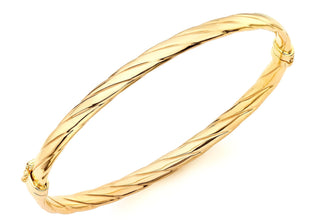 9ct Yellow Gold Twist-Detail Bangle