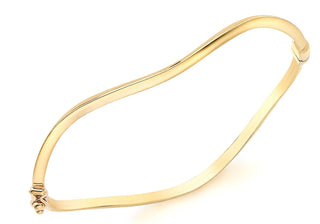 9ct Yellow Gold Wave Bangle