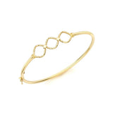 9K Yellow Gold Faceted Triple Ring Bangle