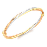 9K 3 Colour Gold Russian Bangle