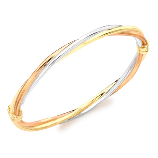9K 3 Colour Gold Russian Bangle