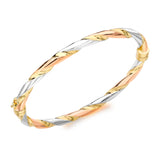 9K 3 Colour Gold Twist Bangle