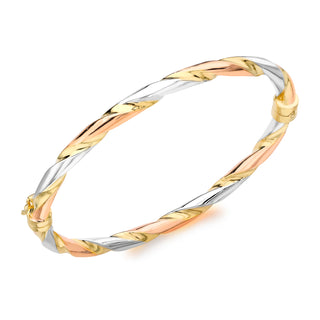 9K 3 Colour Gold Twist Bangle