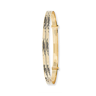 9K Yellow Gold Expandable Chevron Bangle