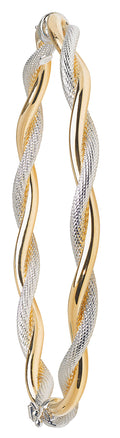 9ct Yellow and White Gold Twist Bangle