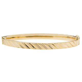 9K Yellow Gold Grooved Bangle