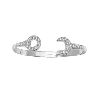 9K White Gold Children's Cubic Zirconia Spanner Bangle