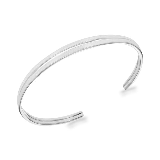 Sterling Silver Plain Groove Bangle
