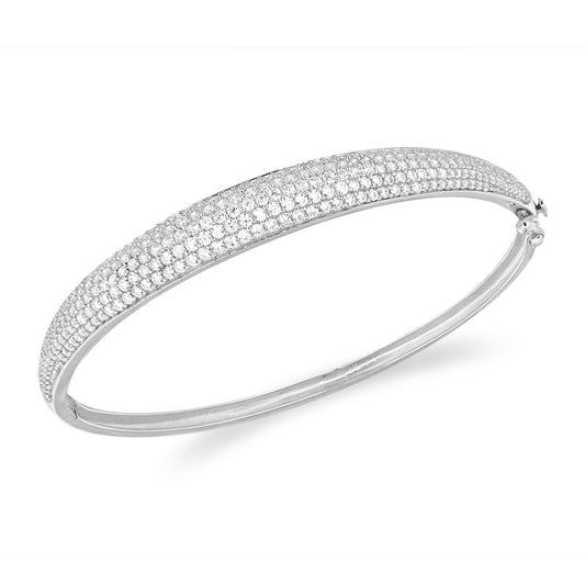Sterling Silver Cubic Zirconia Set Bangle