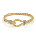 9K Yellow & White Gold Twist Bangle