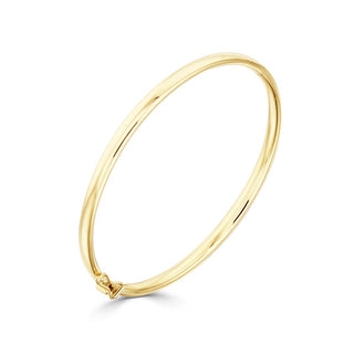 9K Yellow Gold Oval Bangle