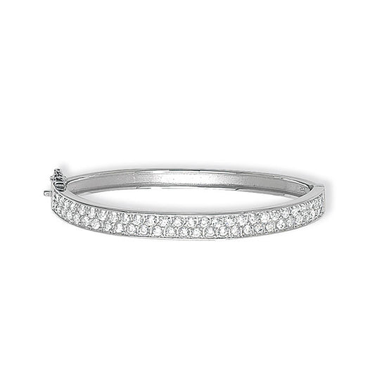 Sterling Silver Oval CZ Babies Bangle