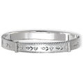 Sterling Silver Round Diamond Cut Bangle