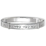 Sterling Silver Round Diamond Cut Bangle
