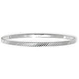 Sterling Silver Round Diamond Cut Bangle
