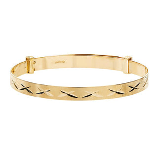 9K Yellow Gold Diamond Cut Expandable Babies Bangle