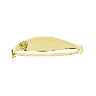 9K Yellow Gold Babies' Expandable Heart Bangle