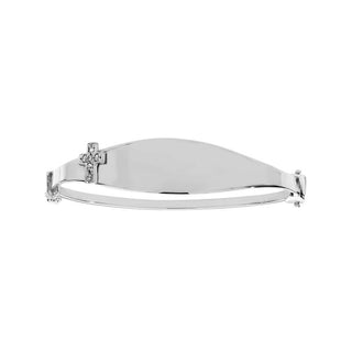 9K White Gold Babies' Expandable Cross Bangle
