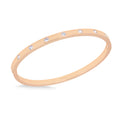 Sterling Silver Rose Gold Plated Cubic Zirconia Bangle