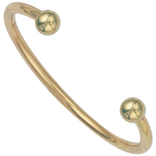 9K Yellow Gold Solid Torque Bangle