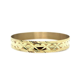 9K Yellow Gold Diamond-Cut Bangle