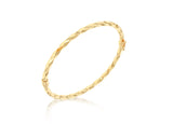 9K Yellow Gold Faceted Bangle
