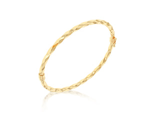 9K Yellow Gold Faceted Bangle