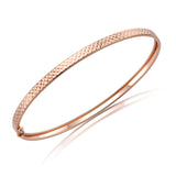 9K Rose Gold Slim Faceted Bangle