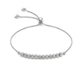 9K White Gold Adjustable Faceted Ball Bracelet