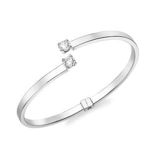 9K White Gold Cubic Zirconia Crossover Bangle