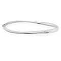 9K White Gold Polished Twist Bangle