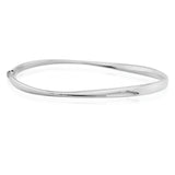 9K White Gold Polished Twist Bangle