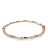 9K Rose & White Gold Wavy Bangle