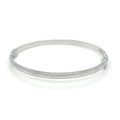 9K White Gold Diagonal Pattern Bangle