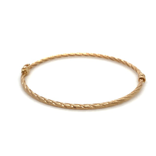 9K Yellow Gold Patterned Twist Bangle