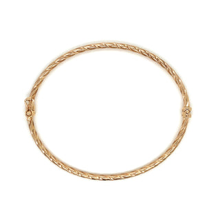 9K Yellow Gold Patterned Twist Bangle