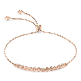 9K Rose Gold Adjustable Faceted Ball Bracelet