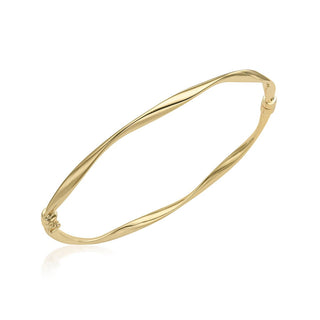 9K Yellow Gold Shallow Twist Bangle