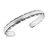 Sterling Silver Twisted Edge Bangle