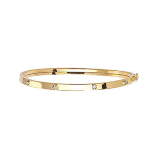 9K Yellow Gold Children's Cubic Zirconia Studded Bangle