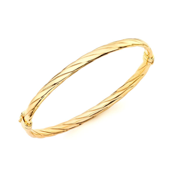 9K Yellow Gold 4.5mm Twist Bangle