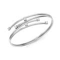 9K White Gold CZ Double-Tube Crossover Bangle