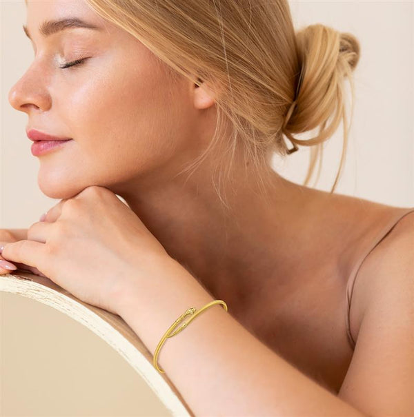 9K Yellow Gold Snake Torq Bangle