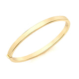 9K Yellow Gold 5mm Rectangular-Tube Oval Bangle