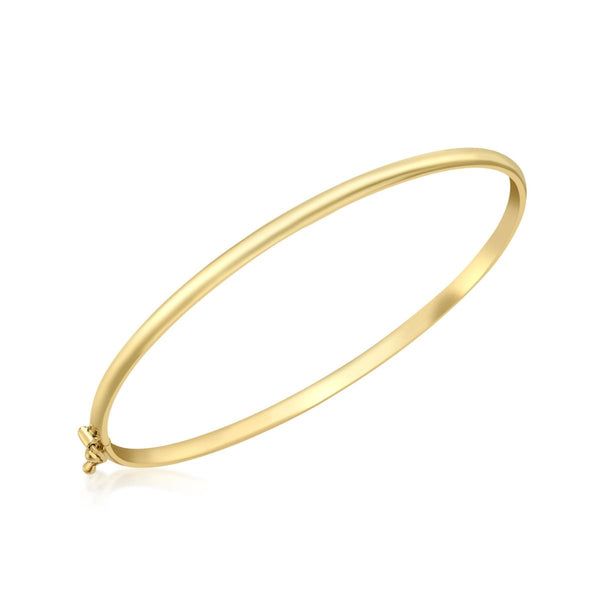 9K Yellow Gold 3mm Domed-Tube Bangle