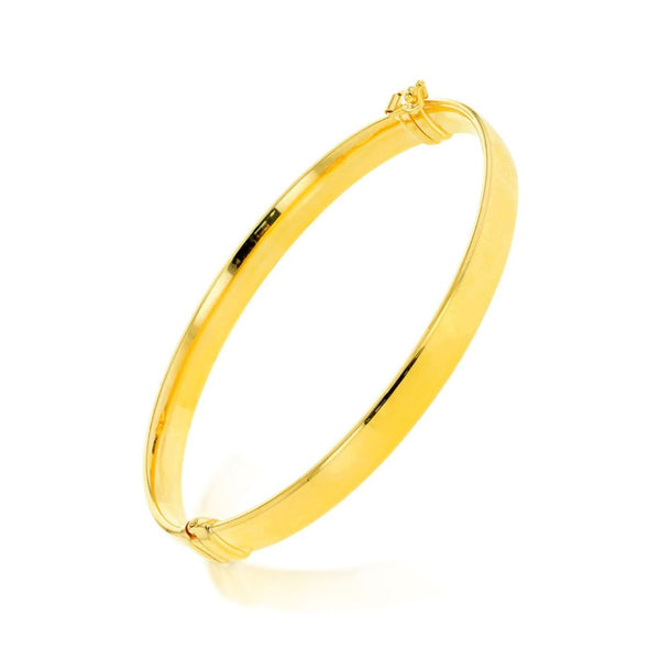 9K Yellow Gold Plain 6mm Wide Bangle