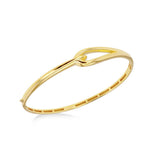 9K Yellow Gold 9.3mm Hook Knot Oval Bangle